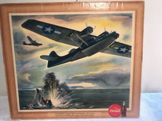 Ww Ii Coca Cola 1943 Consolidated Catalina Pby Bomber Navy Litho Print