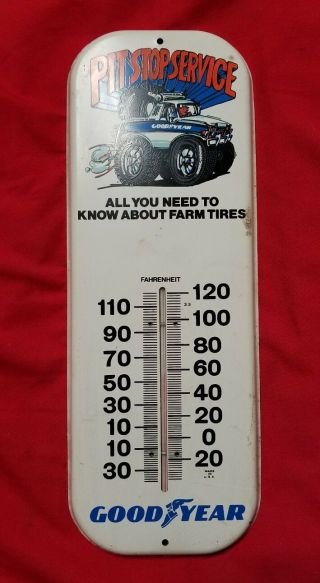 Good Year Pit Stop Service Thermometer Sign.
