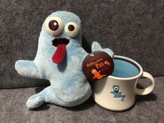 Starbucks Halloween Pal Rare Collectible Set Ghost Stuffed Plush & Mug