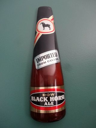 Vintage 1974 Dow Black Horse Ale Beer Imported From Canada Bar Sign