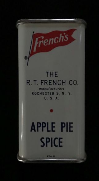 Vintage French ' s Apple Pie Spice Tin - Rochester N.  Y.  - R.  T.  French Co. 3