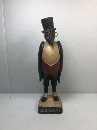 Old Crow Whiskey Back Bar Advertising Figurine Crow In Tuxedo