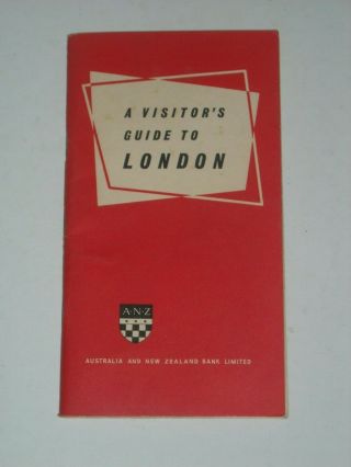 Anz Bank Visitor’s Guide To London 1960 Maps Underground
