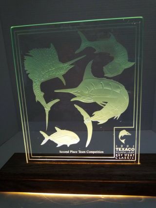 Rare Texaco Hemingway Classic Key West Fishing Tounament Trophy 1991 Lamp Light