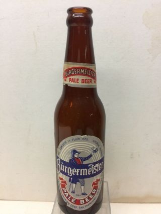 Burgermeister Beer Irtp Paper Label Bottle San Francisco
