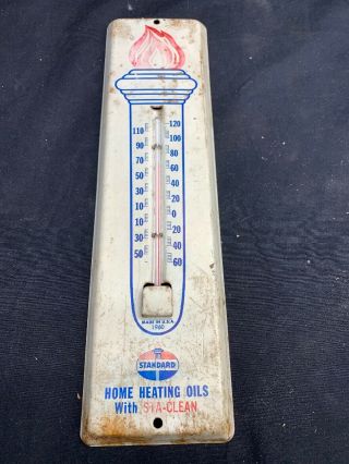 Vintage 1960 Standard Oil Thermometer / Sign / Gas Oil / Service Station