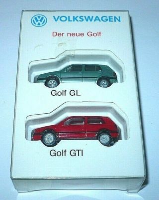 Retired Plastic Model Car Set Wiking Ho Volkswagen Vw Golf Set Of 2