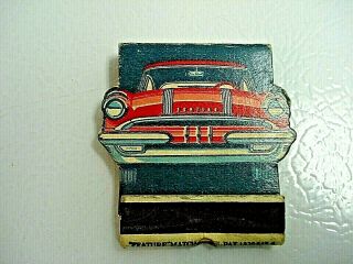 Vintage Feature 1955 Pontiac Advertising Matchbook - Die Cut - Yakima,  Wash.  - Rare