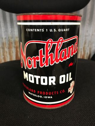 Northland 1 Qt Quart Tin Metal Motor Oil Can