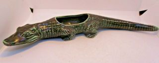 Alligator Crocodile Ceramic Planter Vintage 15.  5 " Long