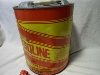 Vintage 5 gallon Stancan Metal Gas Can with spout 5