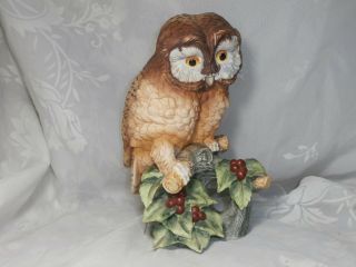 Large 8 1/2 " Porcelain Elf Owl Figurine Andrea By Sadek