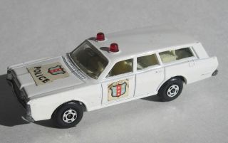 1973 Matchbox Mercury Police Car 55 White Superfast Loose C8 Very Good Vintage