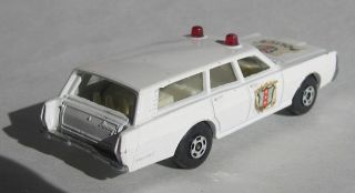 1973 Matchbox Mercury Police Car 55 White Superfast Loose c8 Very Good Vintage 2