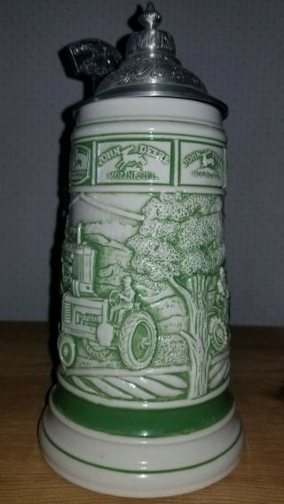 John Deere Ceramic And Pewter Beer Stein