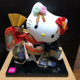 Hello Kitty Japanese Red Kimono Plush Doll Pottery 16 Cm Momiji Japan F/s