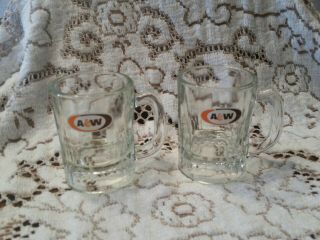Vintage Mini / Baby A&w Logo Root Beer Mugs - Set Of 2 -