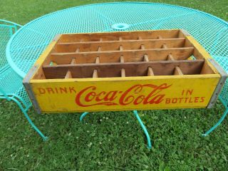 Vintage Coca Cola Yellow Wood Crate Case Bottle,  Acme Box Co.  1969 Dover Del.
