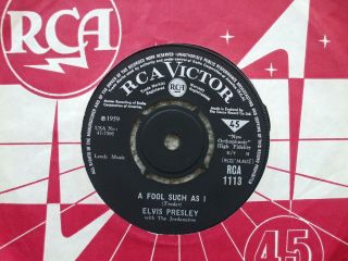 Elvis Presley - A Fool Such As I / I Need Your Love - Rca 1113 Rare 1964 Reissue
