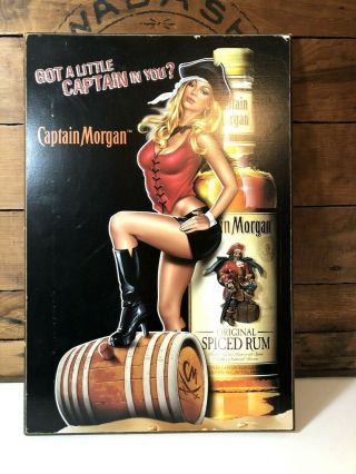 Vintage Captain Morgan Spiced Rum Bar Wall Sign Pirate Man Cave Sign 13x19 3d