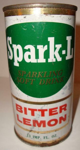 Spak - L Bitter Lemon Sparkling Soft Drink Soda Can - 13 Imp.  Fl.  Oz.  - Flat Top