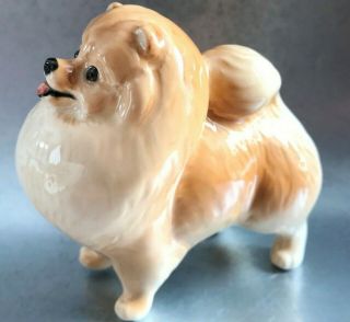 Pomeranian Spitz Porcelain Figurine Miniature Dog Souvenir Russia