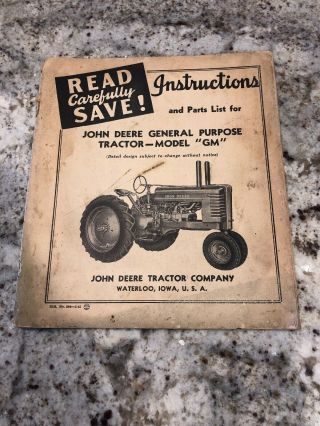 John Deere Tractor Model Gm