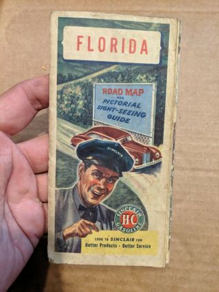 Vintage Sinclair Florida Road Map