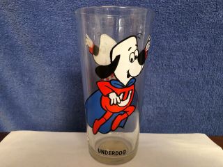 Pepsi Underdog Glass,  Black Lettering With Brockway Sticker On The Bottom