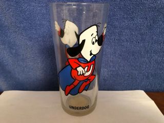 Pepsi Underdog Glass,  Black lettering with Brockway Sticker On the Bottom 3