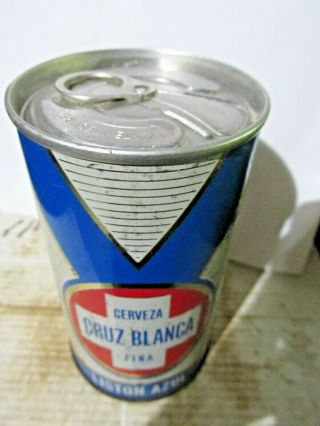 1960`s Cruz Blanca Wide Seam Steel Beer Can - [read Description] -