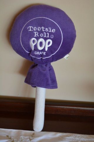 Tootsie Roll Pop Grape Purple Lollipop Plush Stuffed Animal Advertising Candy