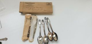 Quaker Oats 6 Silver Plated Figural Spoons Betty Lou