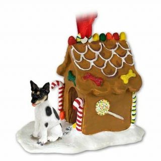 Rat Terrier Dog Ginger Bread House Christmas Ornament