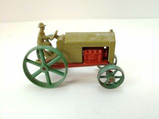 ANTIQUE 1920 ' s TOOTSIETOY HUBER STAR FARM TRACTOR Green/Red 3