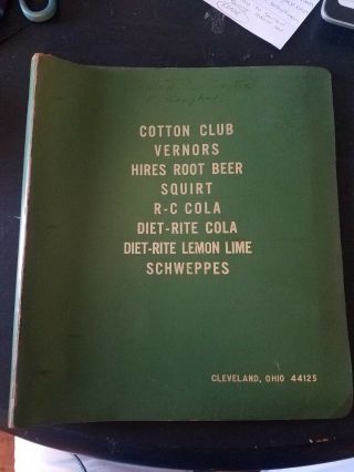 Vintage Vernors Rc Cola Squirt Cotton Club Salesman Route Book Binder Cleveland