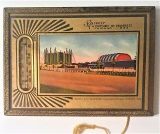 Advertising Thermometer Picture Century Of Progress Chicago 1934,  Souvenir