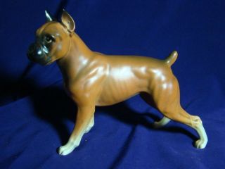 Vintage Fine Porcelain Boxer Dog Matte Figurine