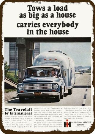 1966 International Travelall 4x4 Truck Vintage Look Metal Sign Airstream Trailer