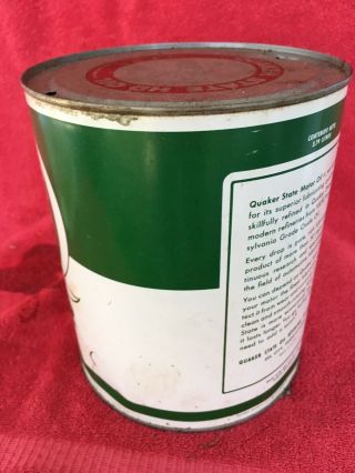 Rare Quaker State Motor Oil Can Gallon Tin Advertising Sign Service Station WOW 2