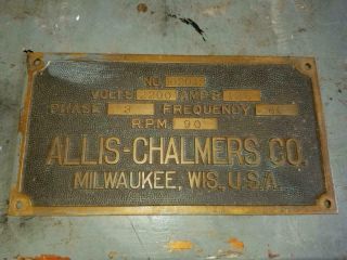 2 Antique Allis Chalmers Brass Sign Plaque Tractor 4 " X 7 1/2 "