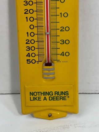 Vintage JOHN DEERE Advertising Wall Mount Thermometer NOTHING RUNS LIKE A DEERE 4