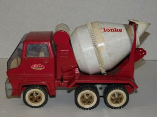 Vintage 1960 ' s Red Tonka Cement Mixer Truck Gas Turbine Pressed Steel Kids Toy 5