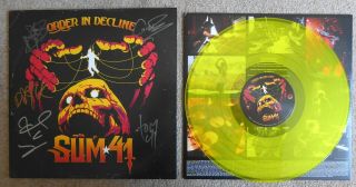 Sum 41 - Order In Decline 12” Yellow Vinyl Lp Signed Autographed -
