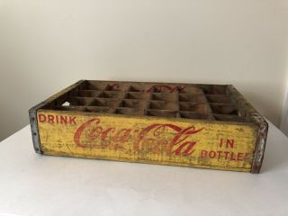 Vintage Antique 1965 Wood Coca Cola 24 Bottle Chattanooga Case Wooden Crate