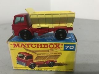 Mib Lesney Matchbox No.  70 Ford Grit Spreader Truck - Orig Box (1)