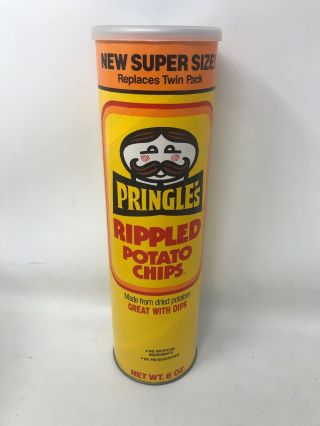 Vintage Pringles Potato Chip Can Rippled Style 1980 