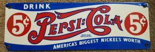 Vintage Pepsi Porcelain Sign,  Soda,  Pop,  7up,  Mountain Dew,  Coca Cola,  Dr.  Pepper