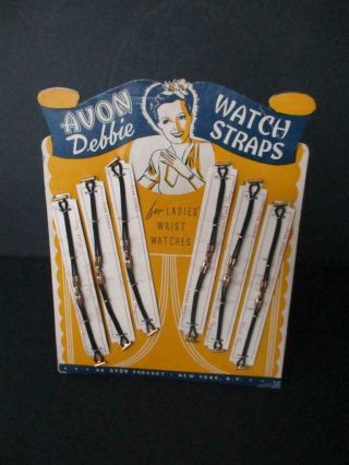 Vintage Advertisement Avon Debbie Watch Straps Stand Up Display Card