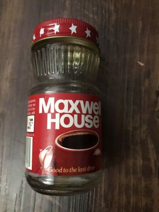 Vintage Maxwell House 2 Oz Glass Jar Coffee Jar